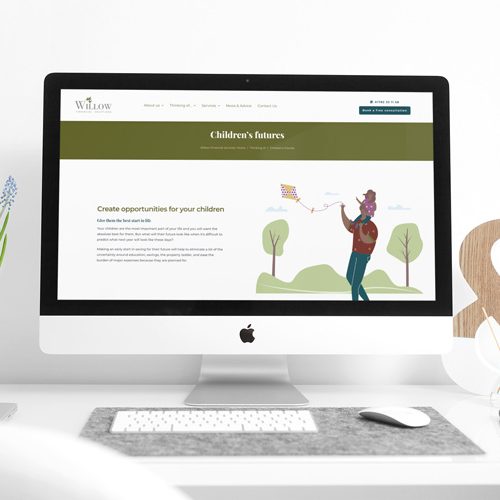 Willow Financial Solutions Children's Futures page design