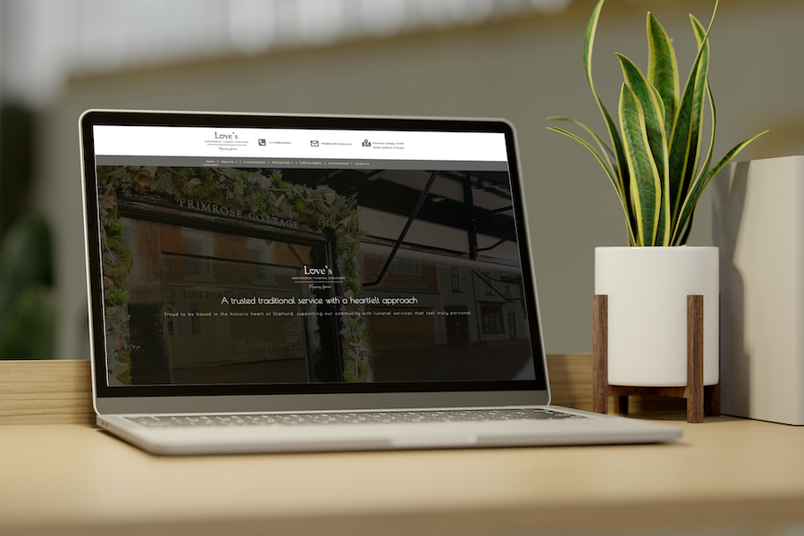 Love’s Independent Funeral Directors website homepage design