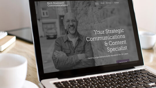 Rich Bramwell Communications website homepage design