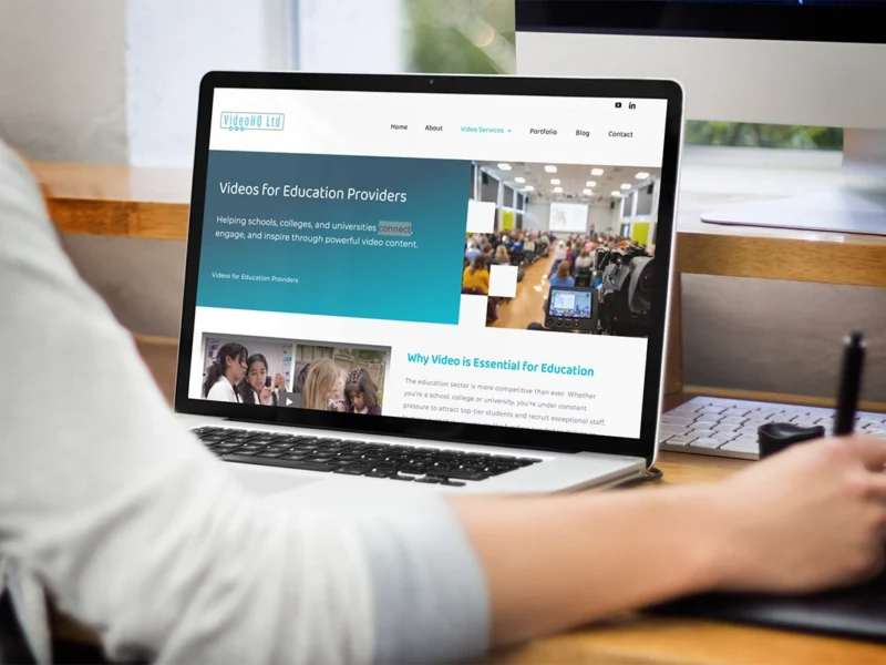 The refreshed page design for VideoHQ's eduction website page.